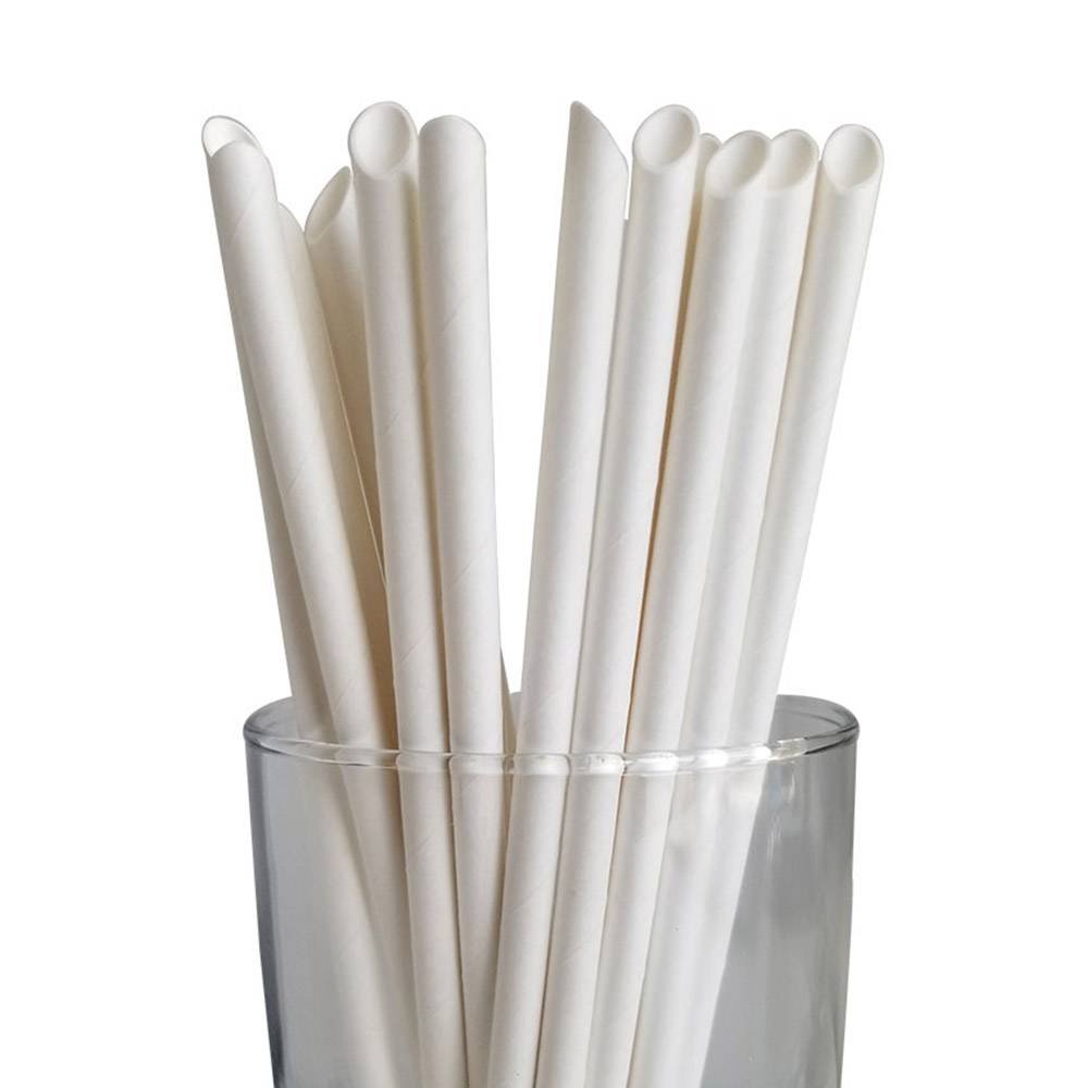 10.23” White Wrapped Diagonal Cut Boba Straws Canada Brown