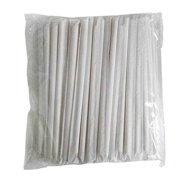 10.23" Giant Milkshake Long White Wrapped Paper Straws - Canada Brown