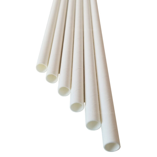 10.23” Giant Milkshake Long White Paper Straws