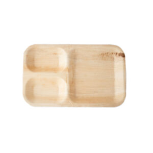 11" x 7" Palm Leaf Rectangle Plate with Partition