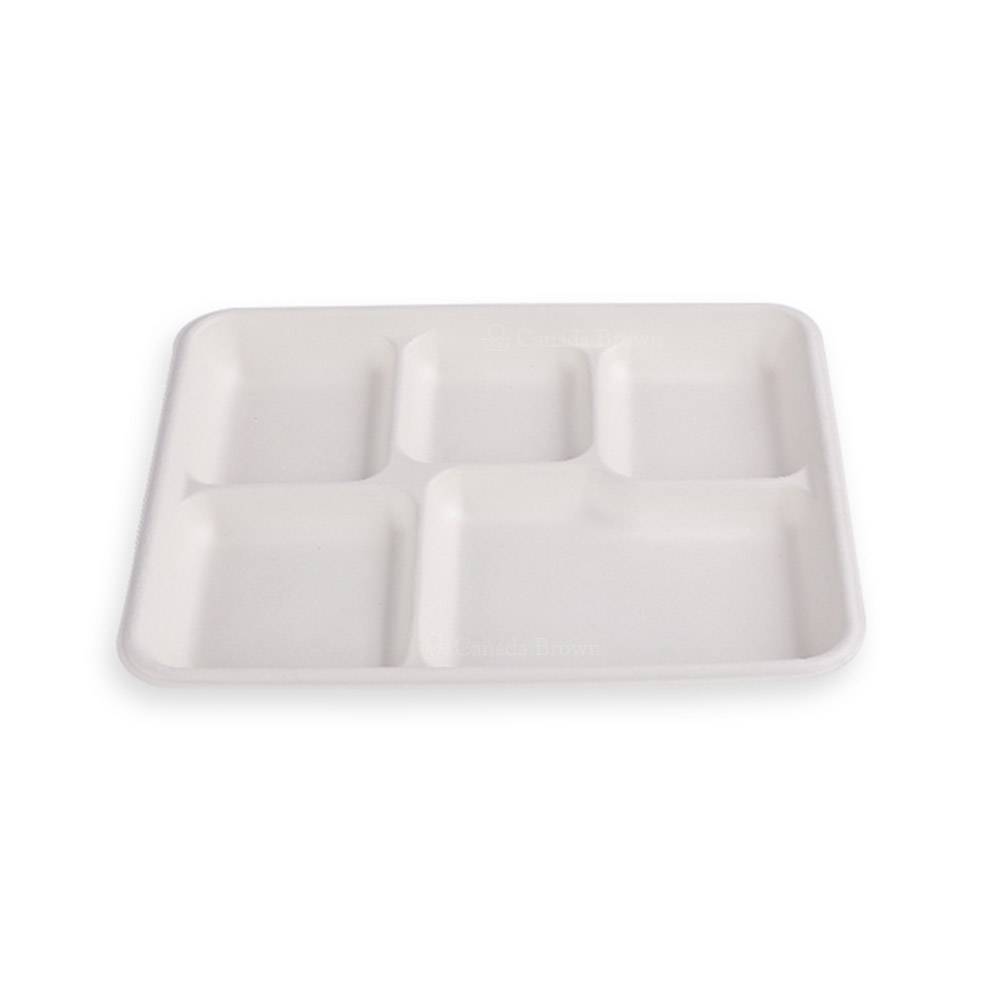 5 Compartment Bagasse Trays (500/CS)
