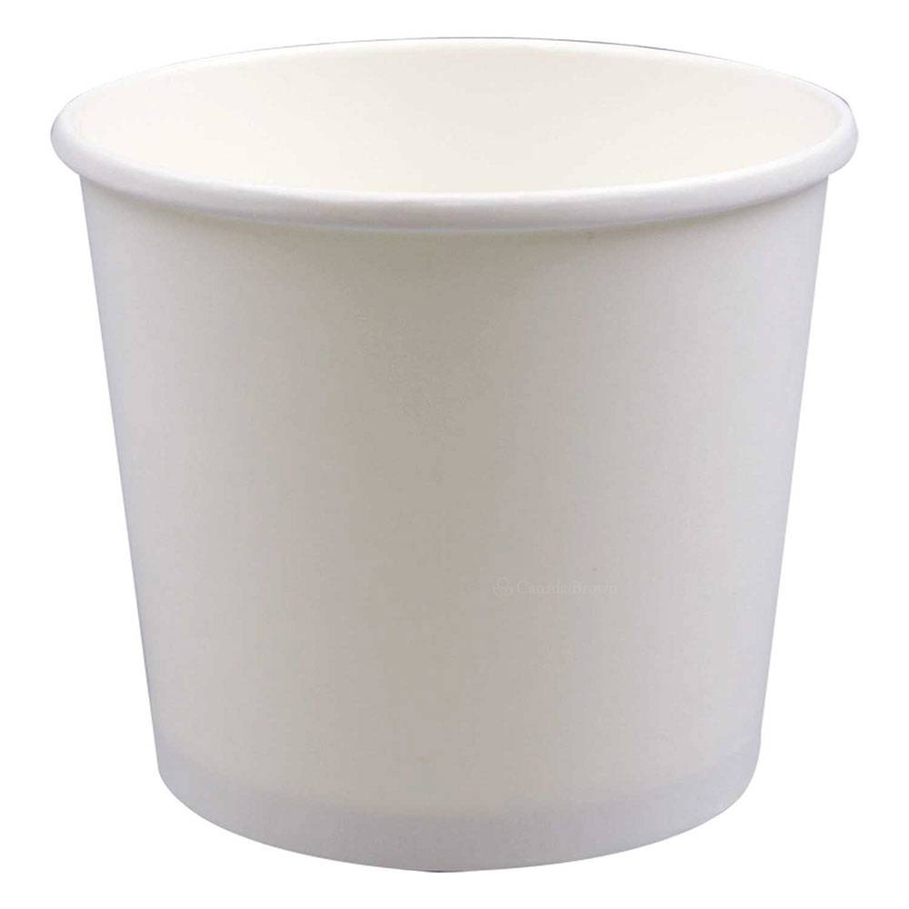 24oz White Deluxe Paper Food Containers (500/Case)