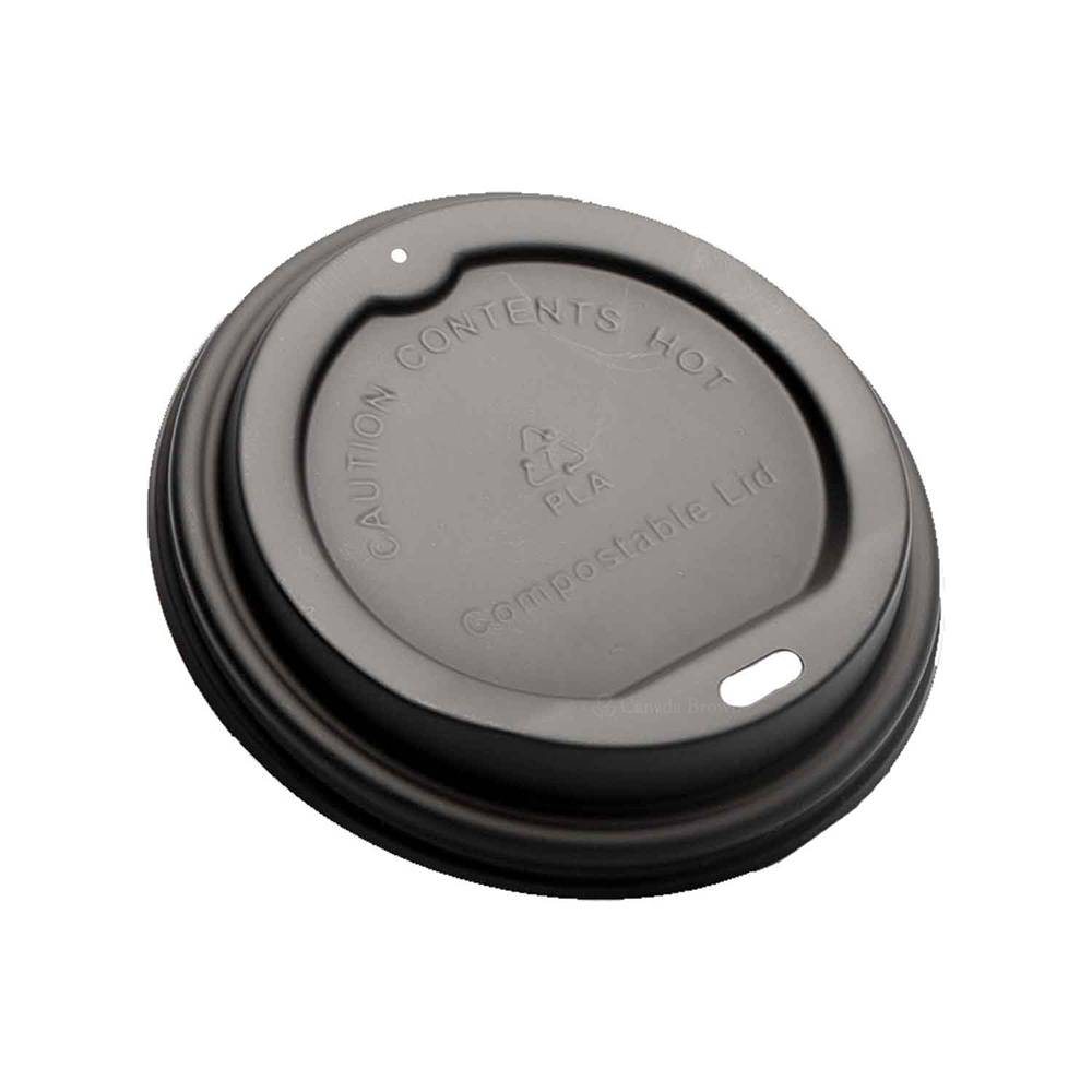 Black CPLA Dome Lid for 8oz Paper Cup (1000/CS)