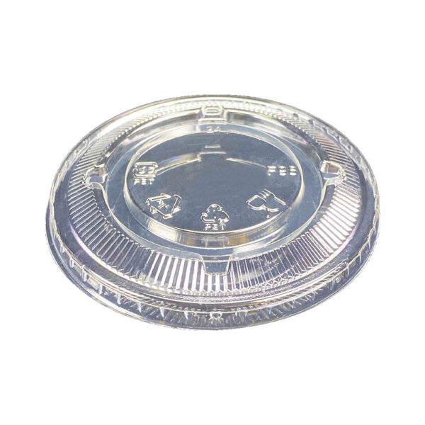 PET Flat lid without Hole for 12oz - 24oz PET Clear Cold Cups (98mm) (1000/CS)