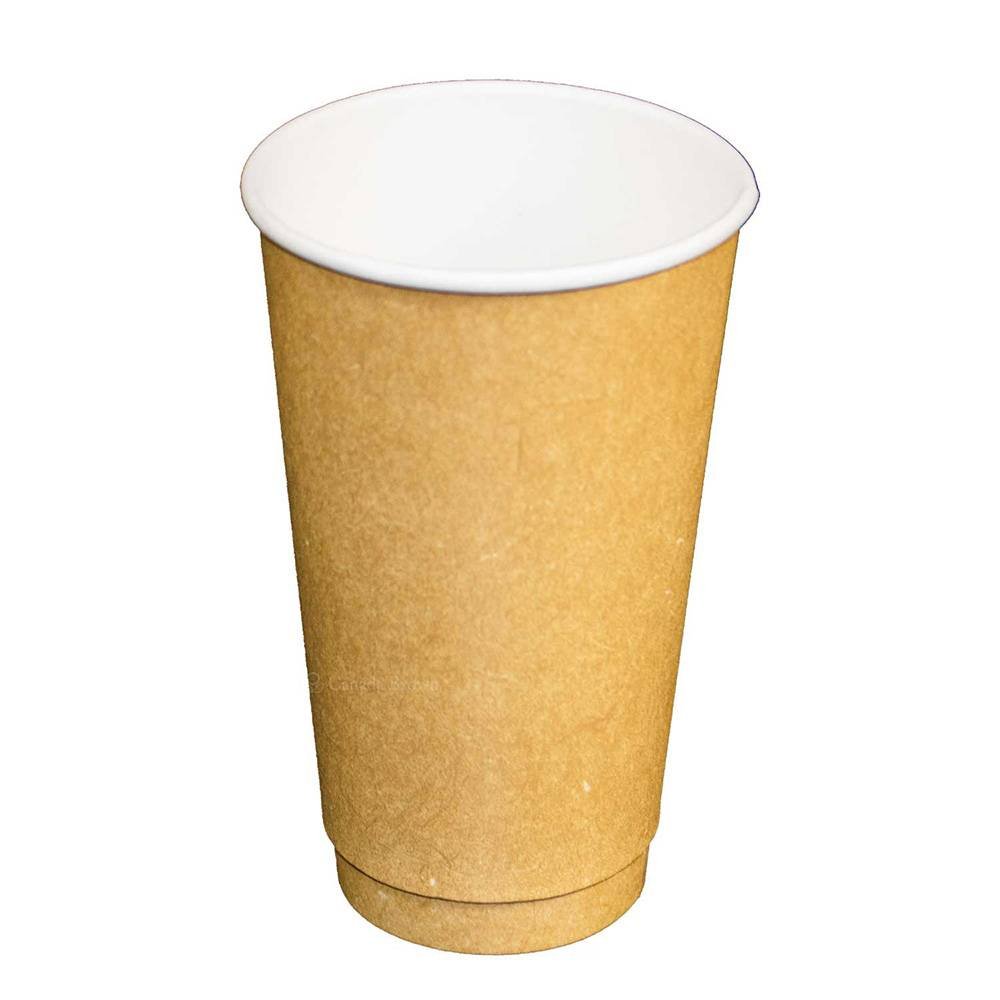 16oz Kraft Paper Double Wall Hot Drink Cups (400/CS)