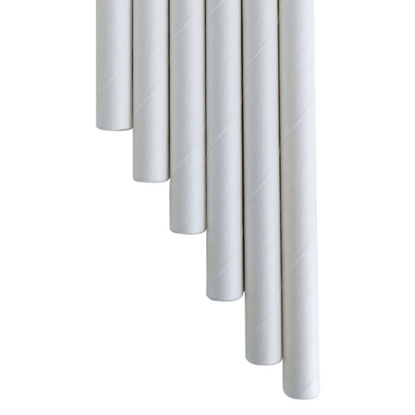 10.23” Jumbo Long White Unwrapped Paper Straws