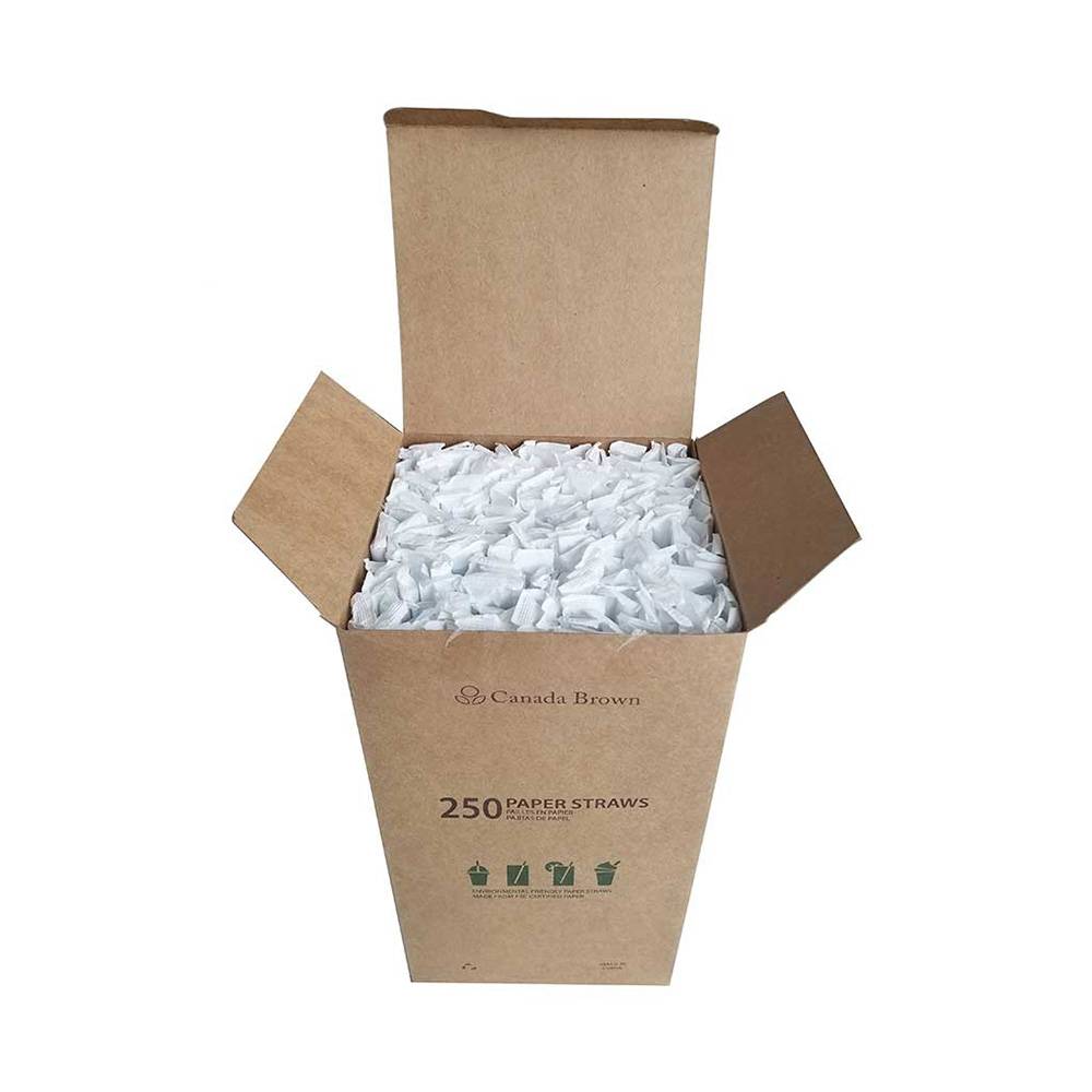 7.75” Jumbo Regular White Wrapped Paper Straws