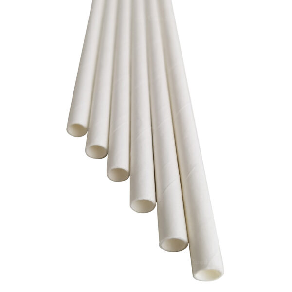 7.75” Jumbo Regular White Paper Straws