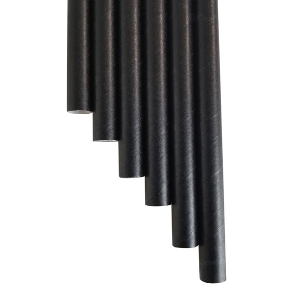 7.75” Giant Milkshake Regular Black Wrapped Paper Straws