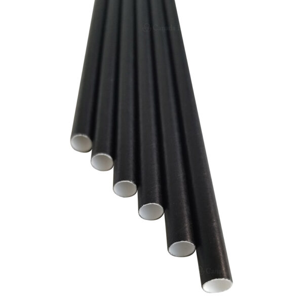7.75” Giant Milkshake Regular Black Wrapped Paper Straws
