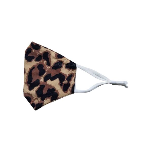 Reusable 3 Layer Leopard Print Fabric Protective Washable Earloop Face Masks