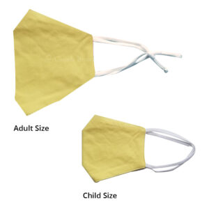 Reusable 3 Layer Sunshine Yellow Fabric Protective Washable Earloop Face Masks