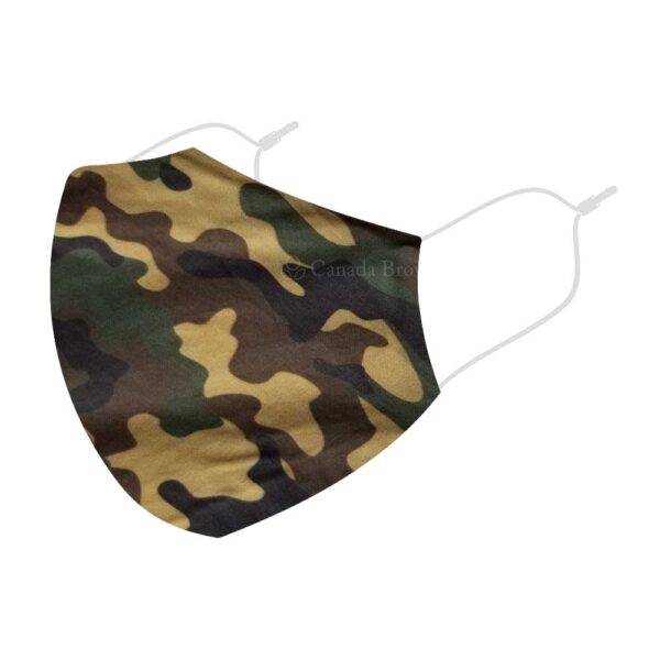 Reusable 3 Layer Military Green Fabric Protective Washable Earloop Face Masks