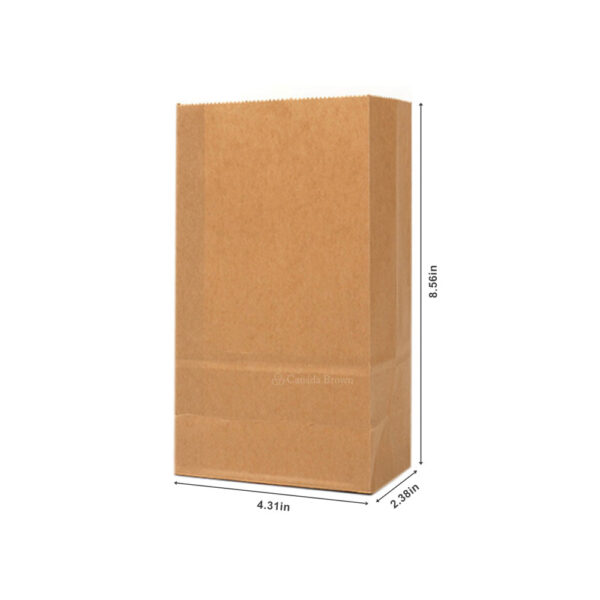 2LB Grocery 4.3125 x 2.38 x 8.5625 Kraft SOS Paper Bags 500/Case