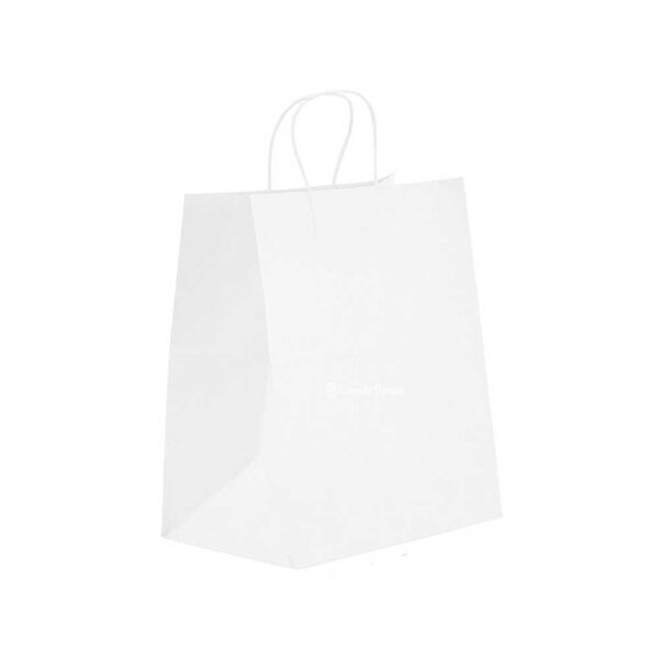 10 x 10 x 10 White Twisted Handle Paper Bags 250/Case