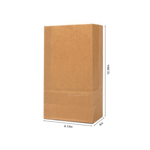 8LB Grocery 6.125 x 4 x 12.375 Kraft SOS Paper Bags 500/Case