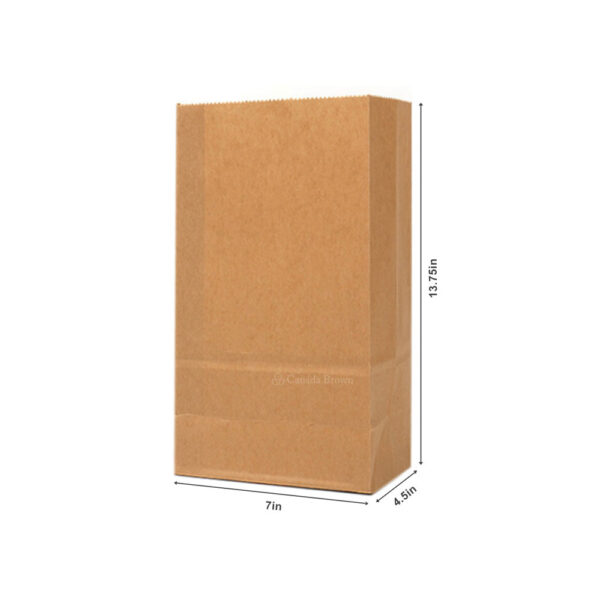 12LB Grocery Heavy Duty 7 x 4.5 x 13.75 Kraft SOS Paper Bags 500/Case