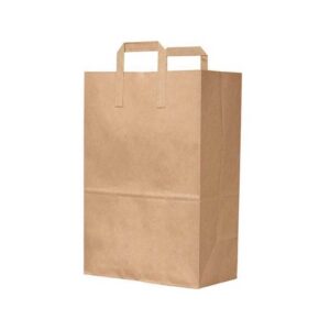 12 x 7 x 14 Kraft Flat Handle Paper Bags 250/Case