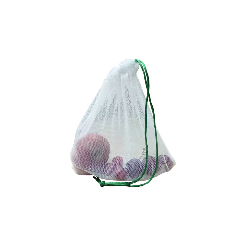 11.8 x 13 Polyester 20GSM White Mesh Drawstring Grocery Bags (500/Case)