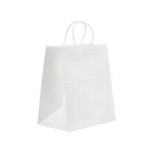 10.43 x 9.84 x 10.43 White Twisted Paper Bags 200/Case