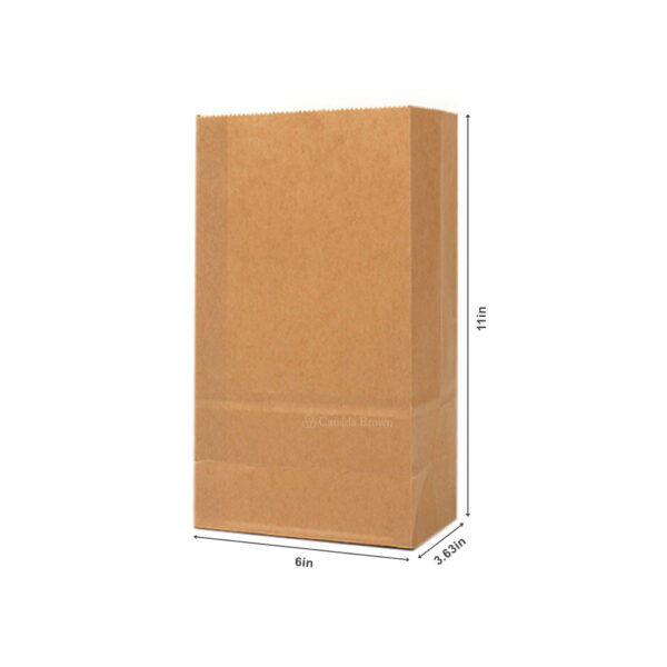 6LB Grocery 6 x 3.625 x 11 Kraft SOS Paper Bags 500/Case