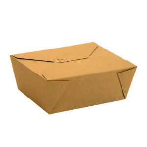 #8 PLA Lined Compostable Kraft Paper Takeout Box 6.75" x 5 1/2" x 2 1/2" (300/CS)