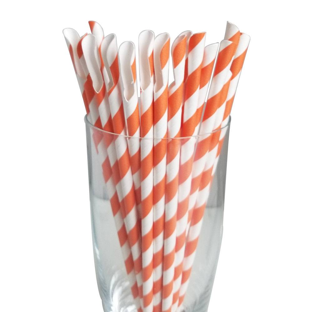 Jumbo Regular Orange Spoon Straws
