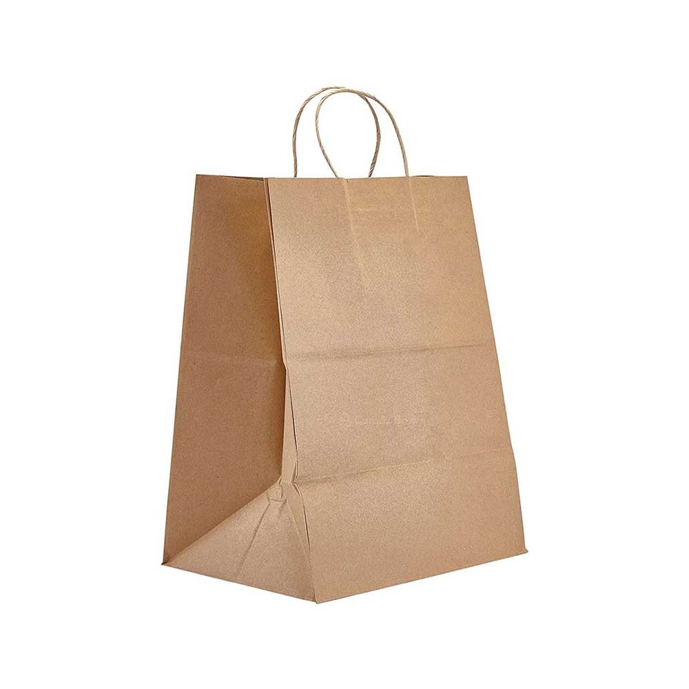 12" x 7" x 17" Kraft Twisted Handle Paper Bags 250/Case