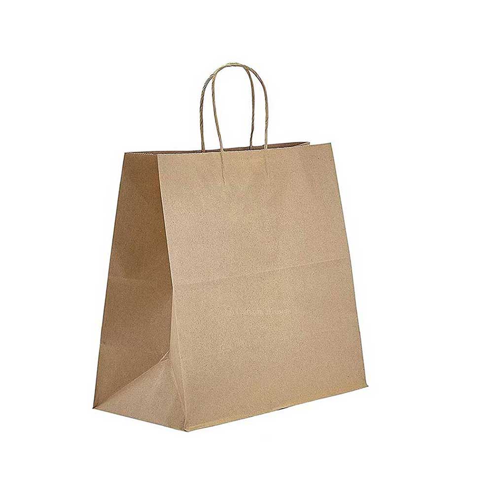 12" x 7" x 14" Kraft Twisted Paper Bags 250/Case