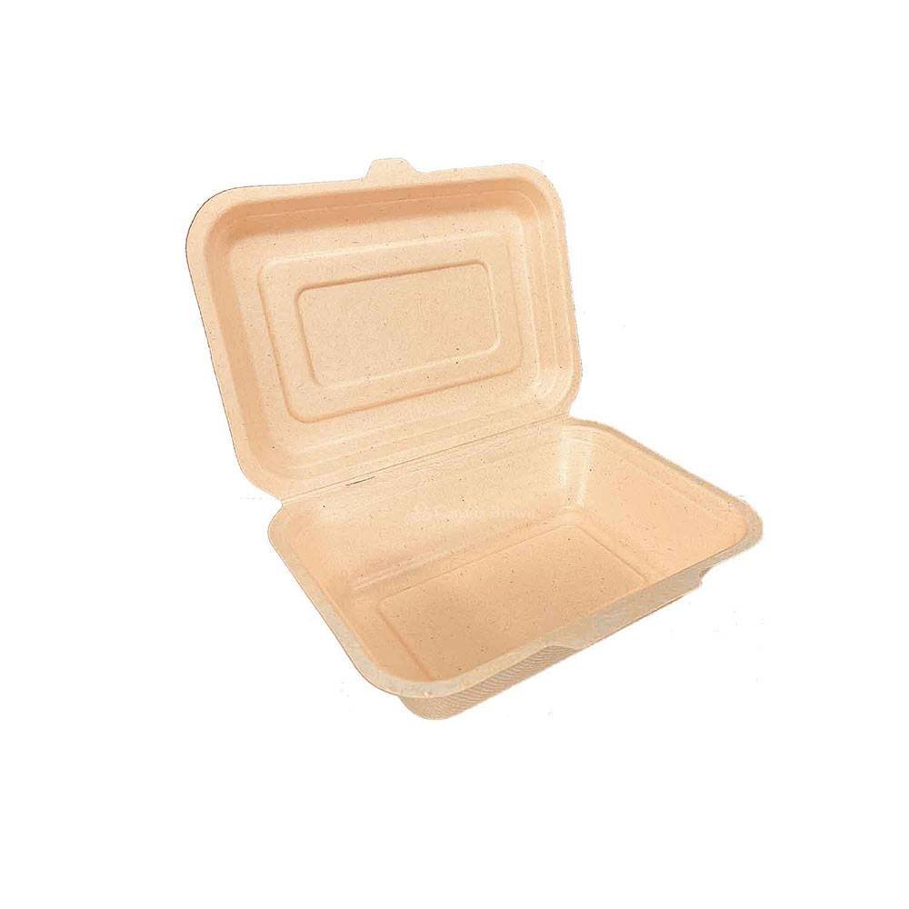 7"x5"x3" Sugar Cane Natural Kraft Clamshell (500/CS)