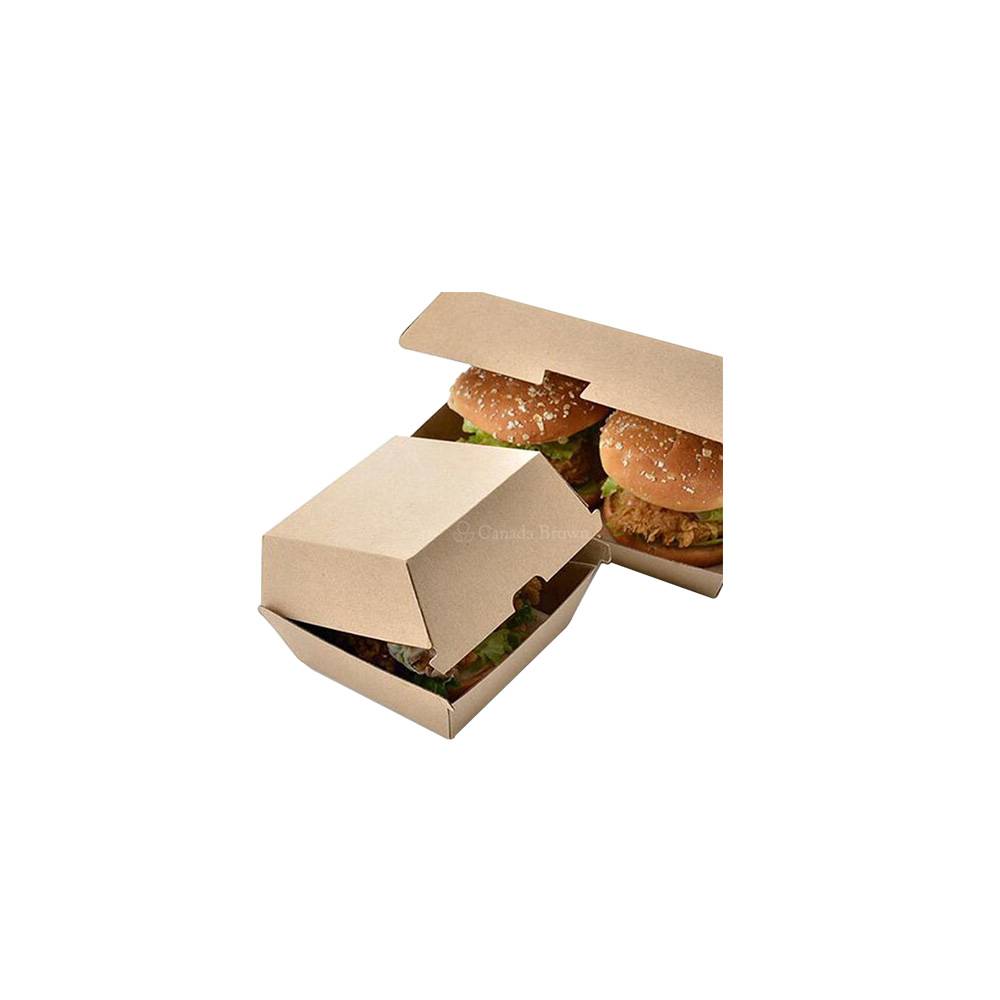 4 x 4 x 1.4 Kraft Paper Burger Boxes (600/Case)