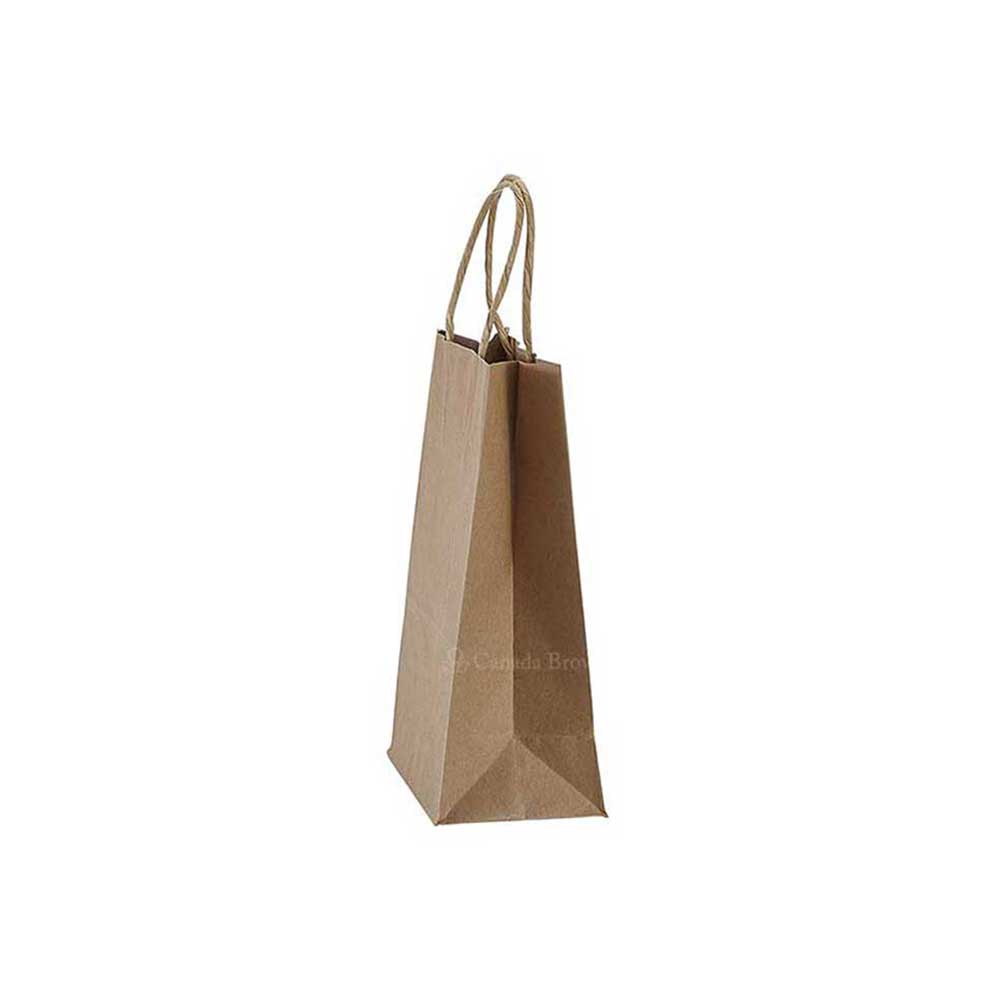6.5" x 3.5" x 12.375" Kraft Twisted Paper Bags 250/Case