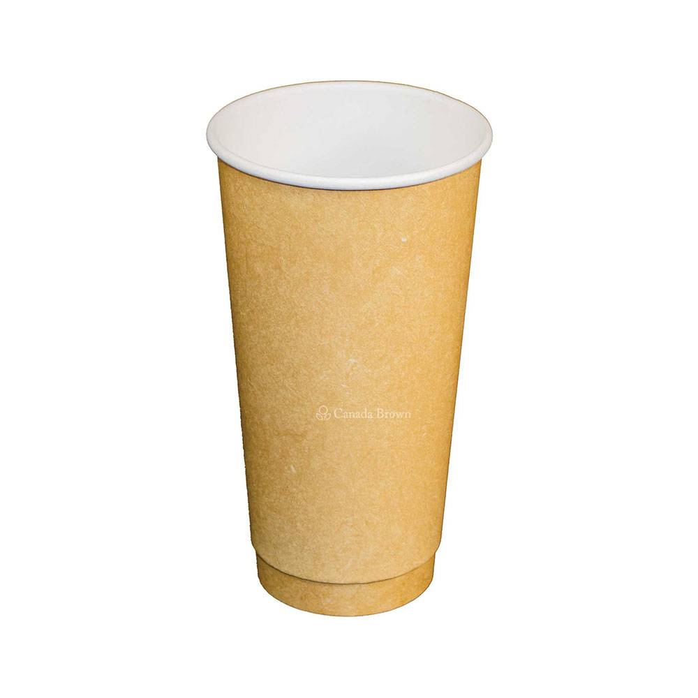 20oz PE Lined 90mm Kraft Double Wall Paper Cup (Recyclable) (300/Case)