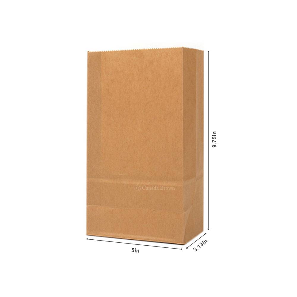 4LB Grocery 5" x 3.125" x 9.75" Kraft SOS Paper Bags 500/Case