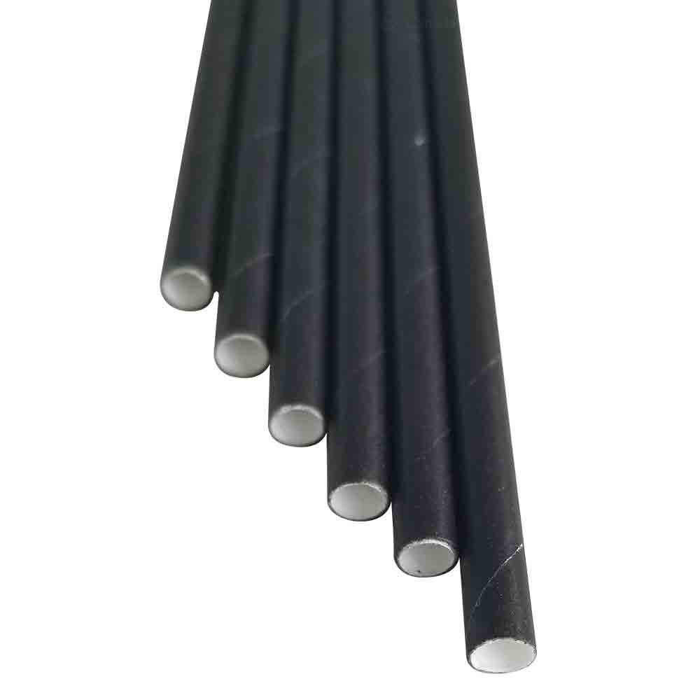 5.75" Jumbo Cocktail Black Paper Straws (2000/CS)