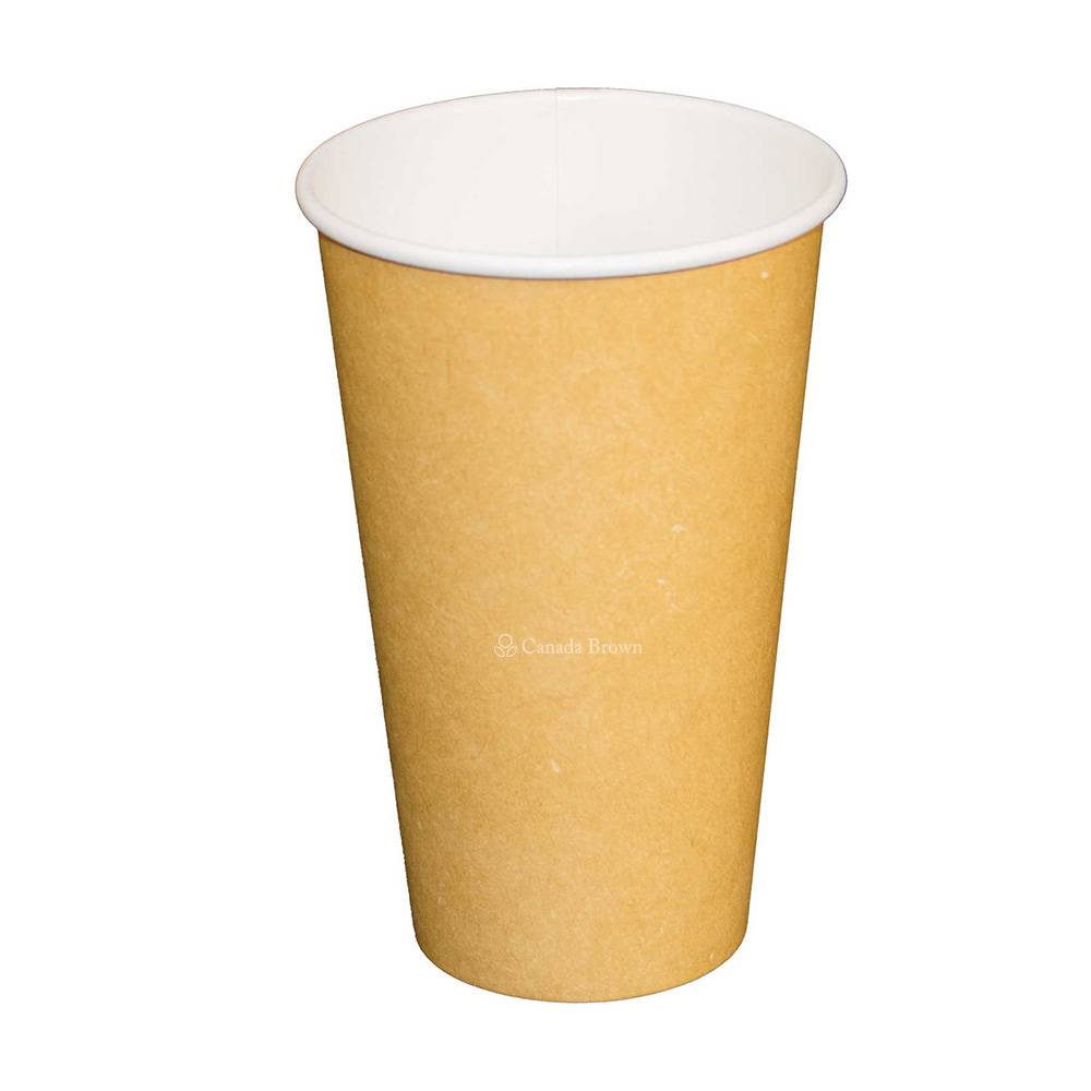 20oz PE Lined 90mm Plain Kraft Single Wall Paper Cup ( Recyclable ) (600/Case)