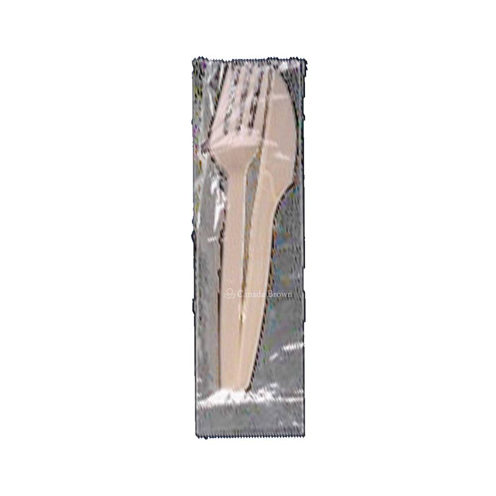 7" PLA Film Wrapped Fork & Knife (Recyclable) (500/Case)