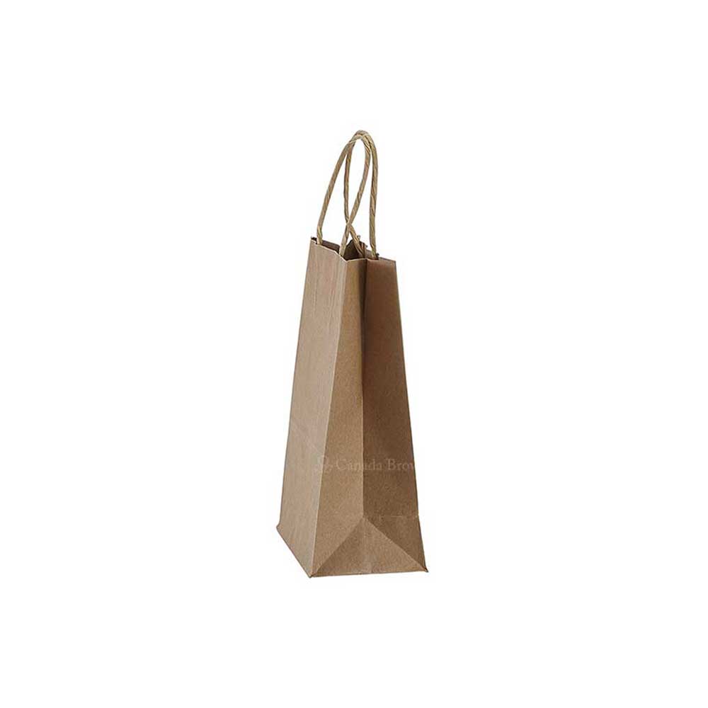 5.25" x 3.5" x 8.25" Kraft Twisted Paper Bags 400/Case