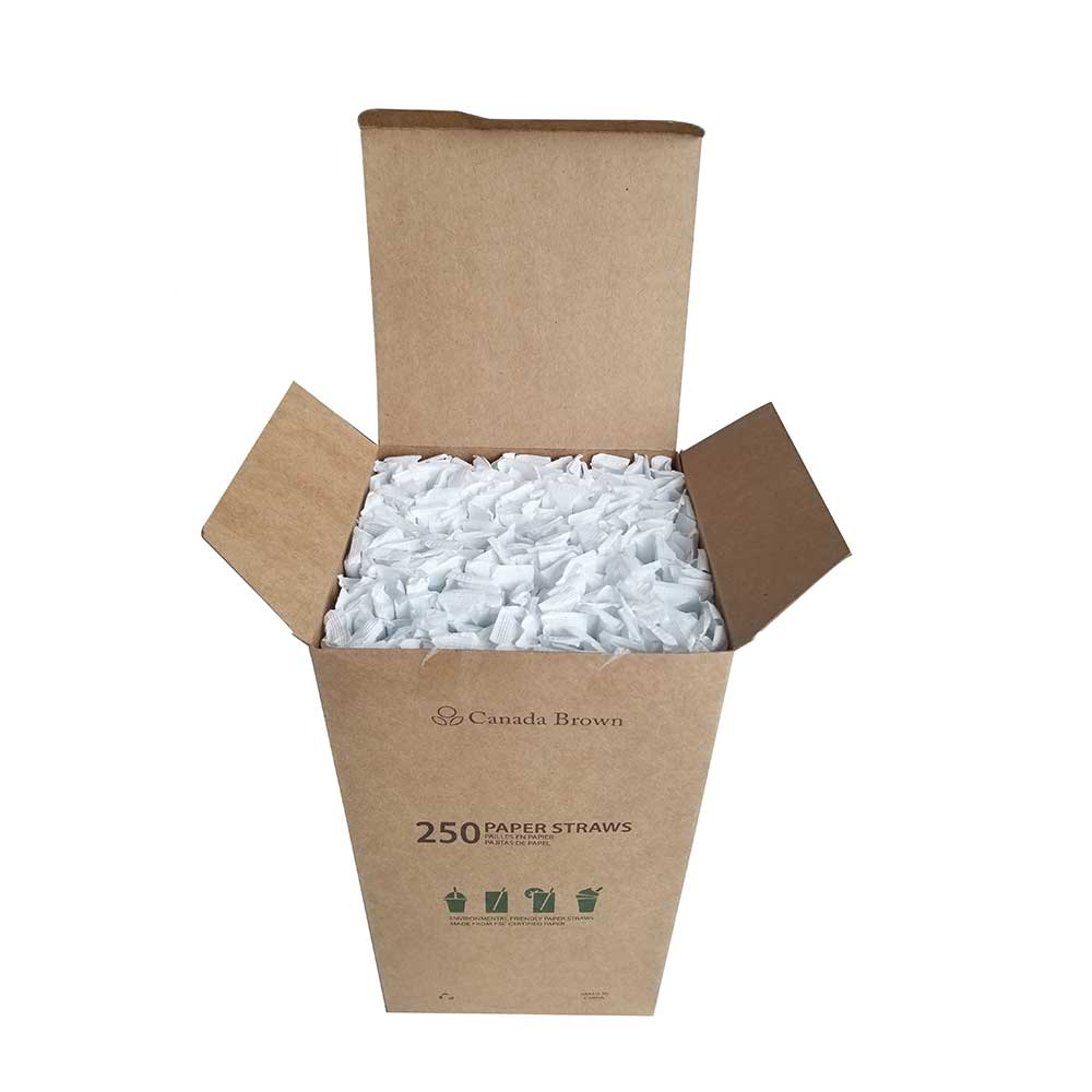 7.75” Giant Milkshake Regular White Wrapped Paper Straws