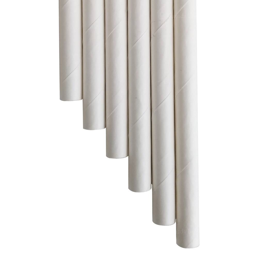 7.75” Length 6mm Diameter Regular White Paper Straws