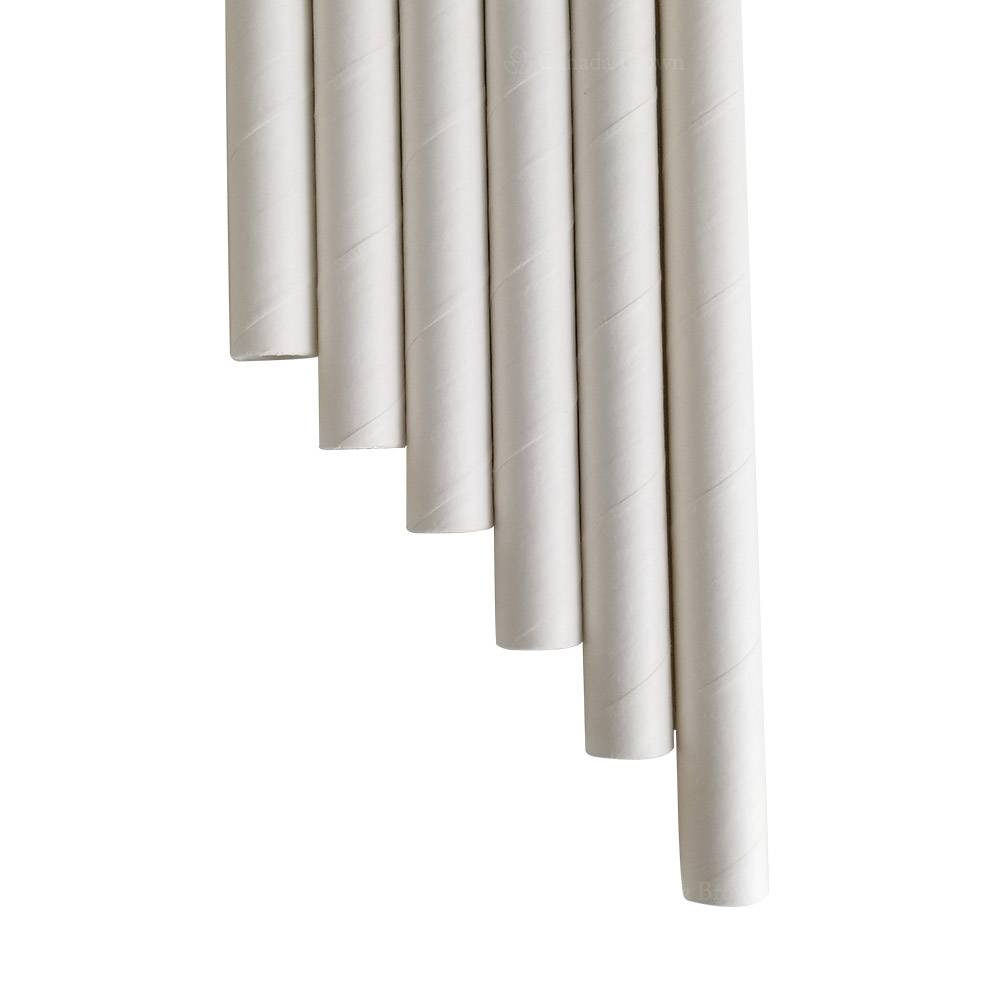 7.75” Giant Milkshake Regular White Paper Straws