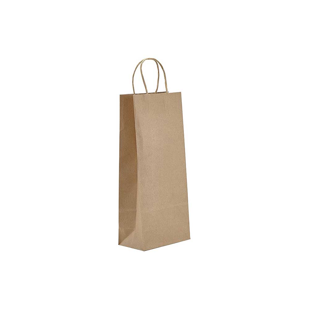 5.25" x 3.25" x 13.125" Kraft Twisted Handle Paper Bags 250/Case
