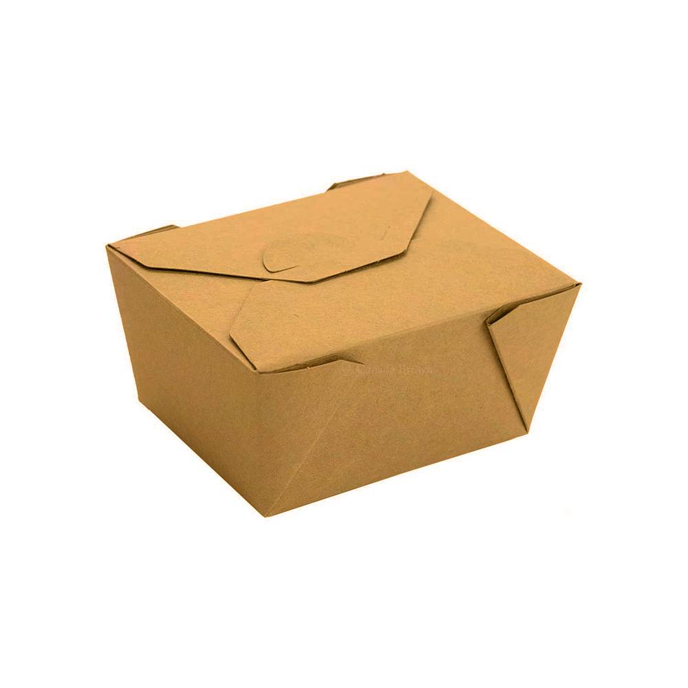 #1 PLA Lined Compostable Kraft Paper Takeout Box 5" x 4 1/2" x 2 1/2" (450/CS)