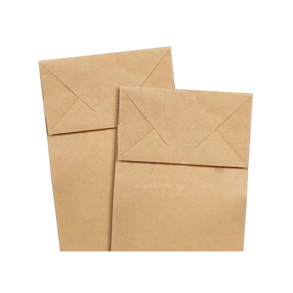 2LB 4.3125 x 2.4375 x 7.875 Kraft Paper Grocery Bags (500/Case)