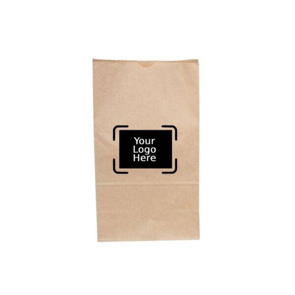 7" x 4.5" 13.75" 12LB Custom Printed SOS Kraft Paper Bags (500/CS)