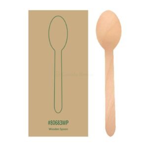 6.25" Wooden Spoon with Individually Kraft Paper Wrapped (100% Compostable & Recyclable) (1000/CS)