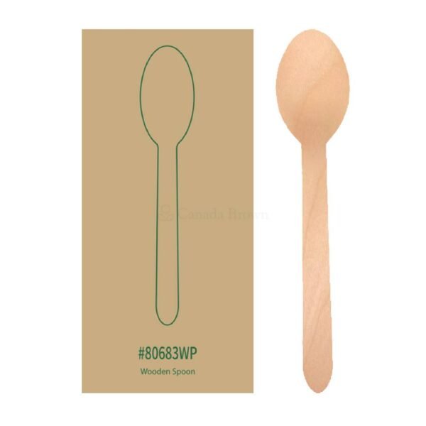 6.25" Wooden Spoon with Individually Kraft Paper Wrapped (100% Compostable & Recyclable) (1000/CS)