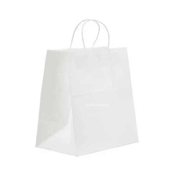 14" x 10" x 15.75" Custom Printed White Twisted Handle Paper Bags (150/CS)