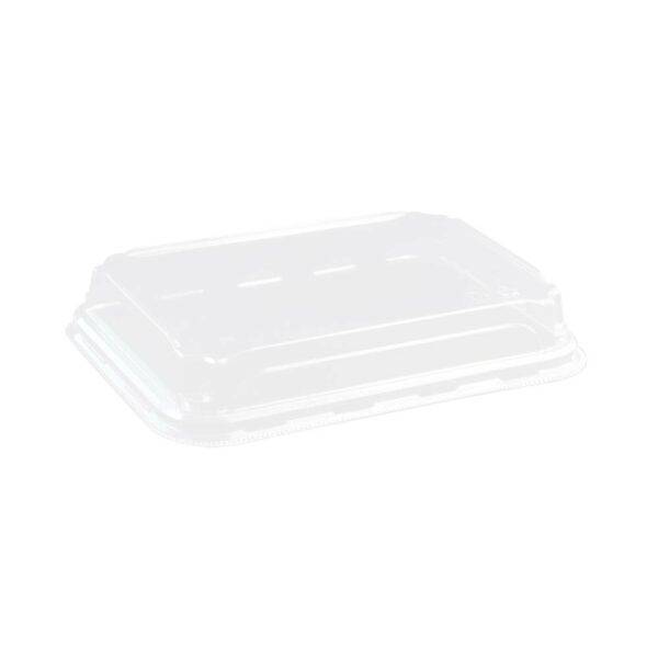 PET Dome Lid Anti-Fog 9.5 gm for #3 Double PE Lined Kraft Paper Sushi Tray (6.5"x4.53"x1") Recyclable (600/Case)