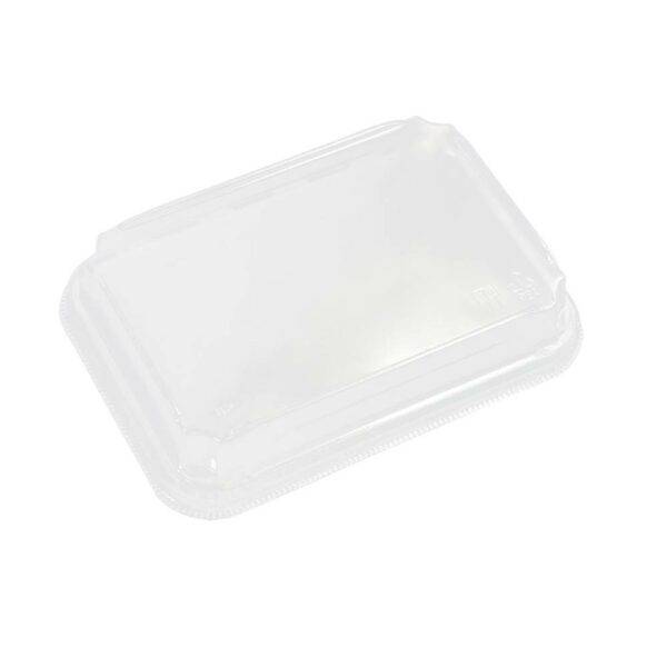 PET Dome Lid Anti-Fog 11.5 gm for #5 Double PE Lined Kraft Paper Sushi Tray (7.28"x5.12"x1") Recyclable (600/Case)